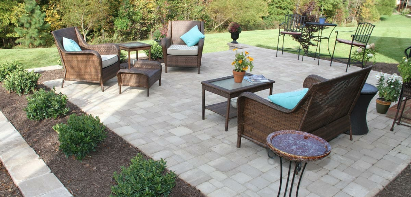 Paver patio hardscaping project in Westminster, MA by Lanney Property Care